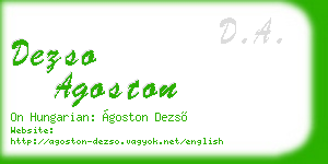 dezso agoston business card